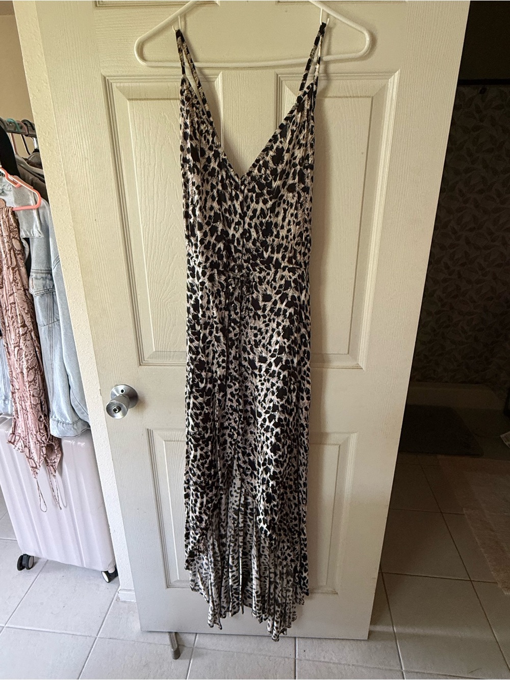 Auguste The Label Leopard Print Maxi Dress in Black & White